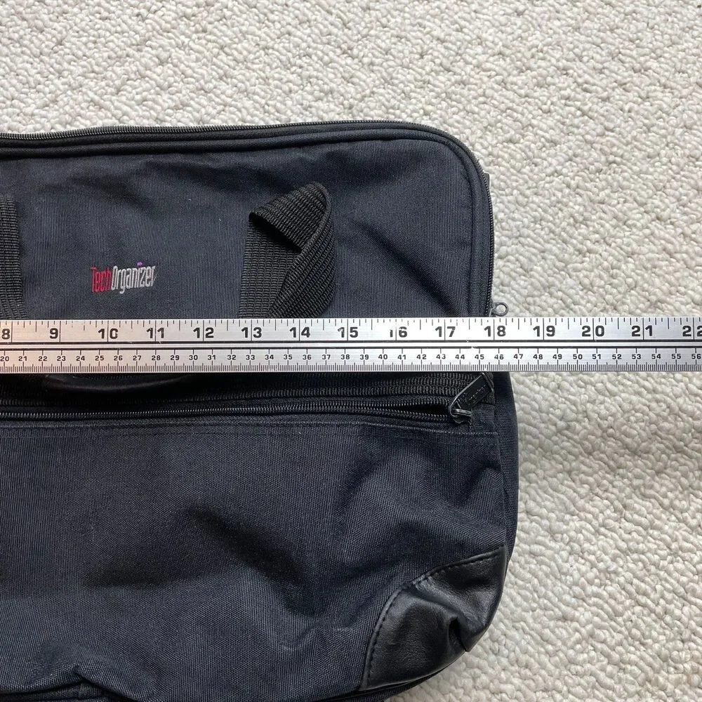 Tech Organizer Laptop Executive Messenger Travel Bag Expandable Zip Pockets
